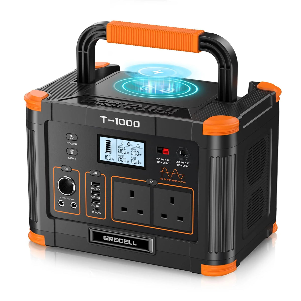 999WH 1000W Portable Power Station - Solar Generator for Home Backup & Camping