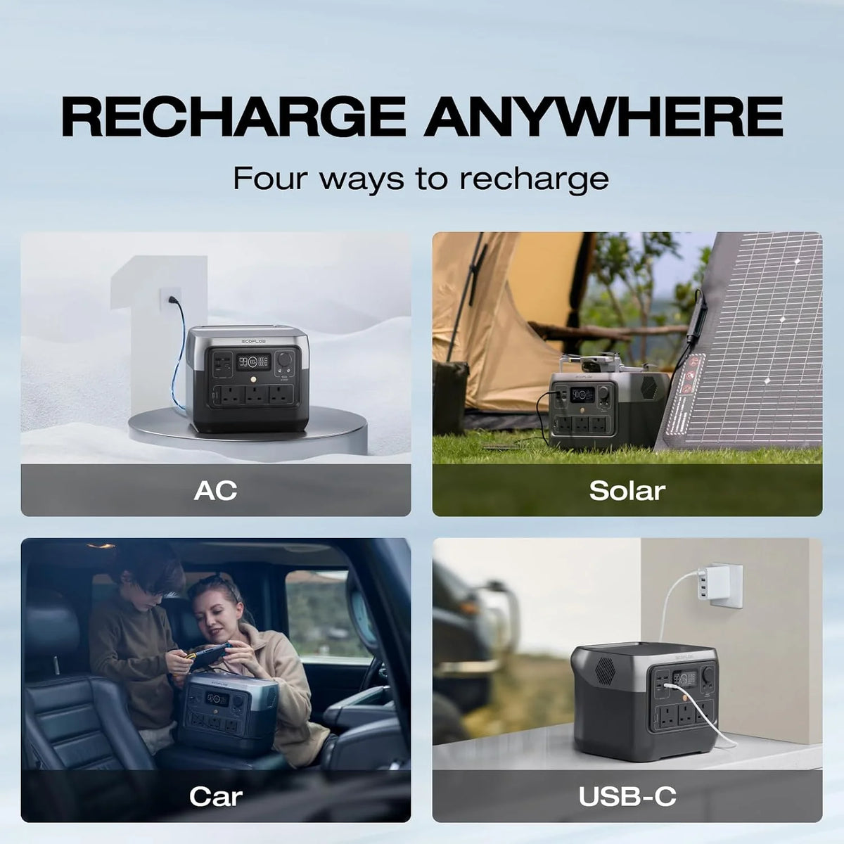 768Wh Portable Power Station 1600W Peak Solar Generator with 11 Outputs