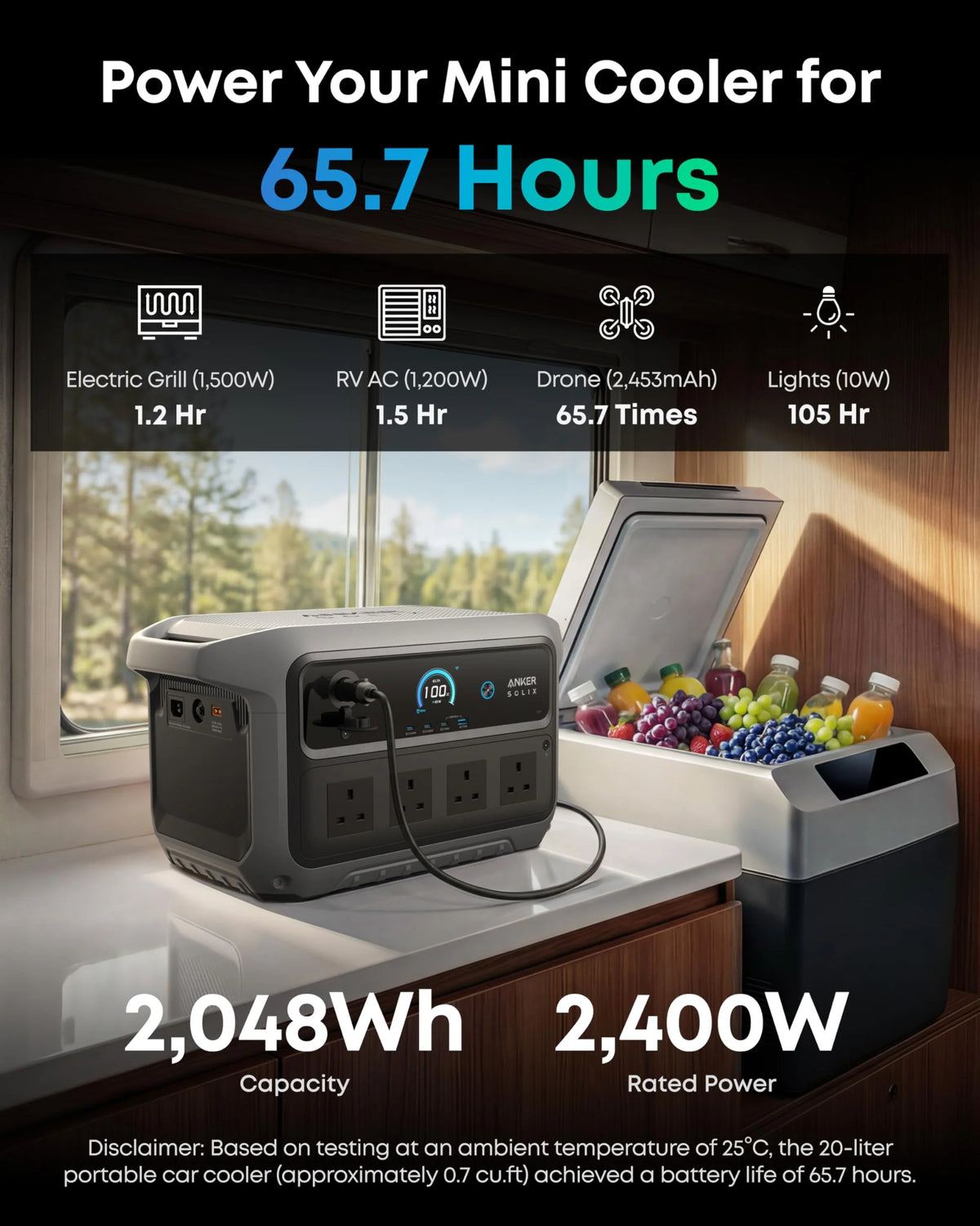 2048WH 2400W Portable Power Station - Solar Generator for Home Backup & Camping
