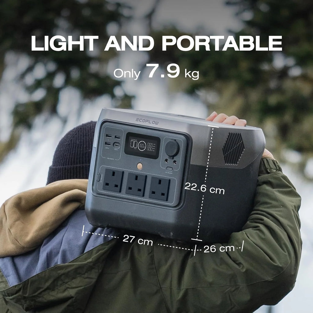 768Wh Portable Power Station 1600W Peak Solar Generator with 11 Outputs