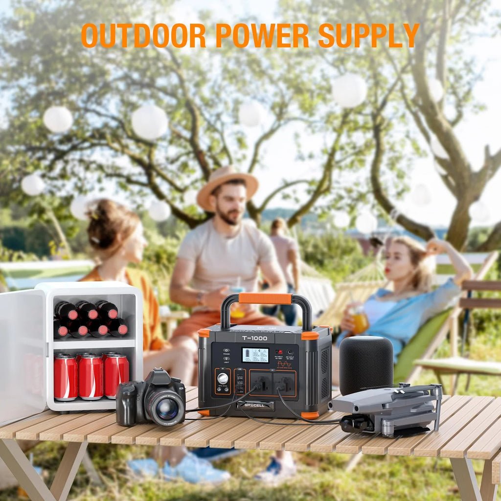 999WH 1000W Portable Power Station - Solar Generator for Home Backup & Camping