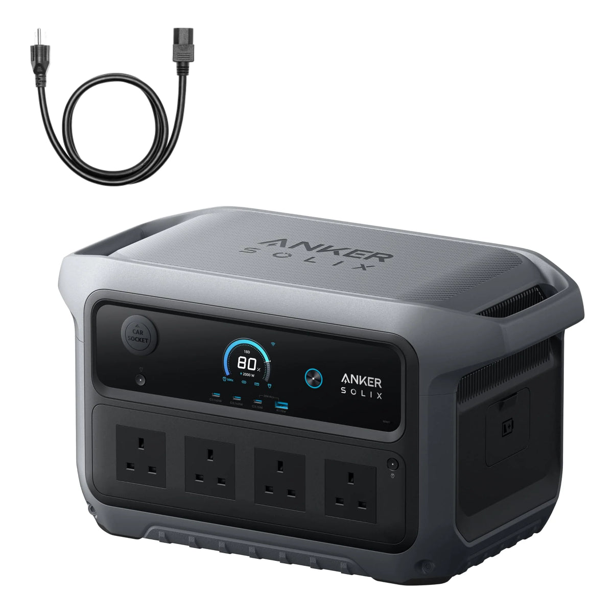 2048WH 2400W Portable Power Station - Solar Generator for Home Backup & Camping