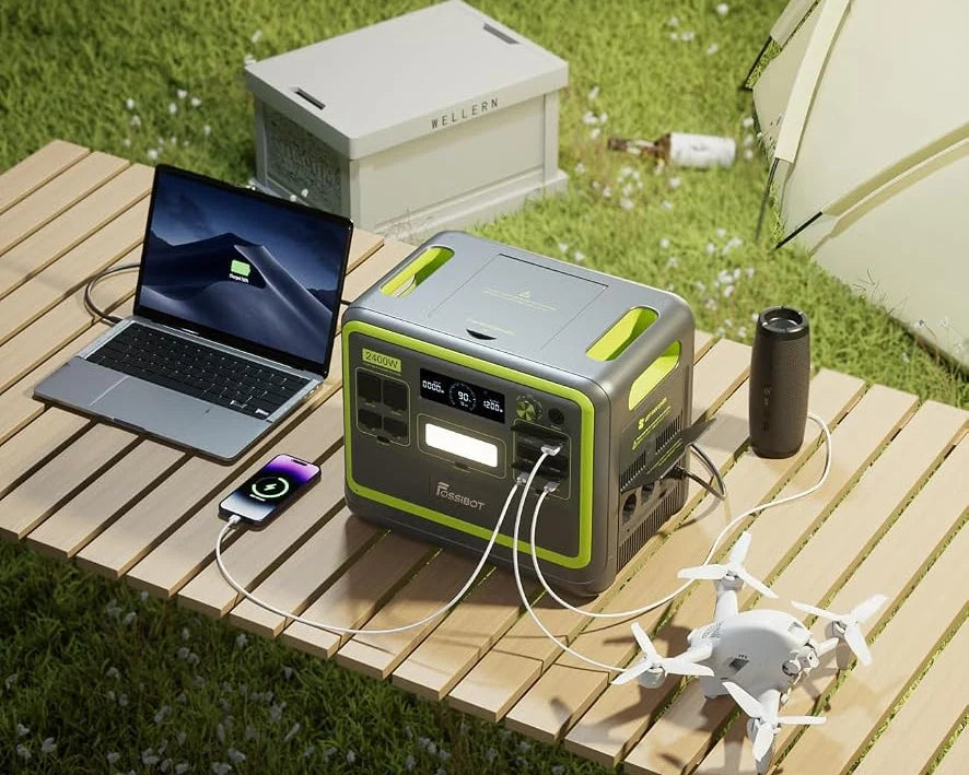 2048Wh Portable Power Station 2400W LiFePO4 Battery Solar Generator with Fast Charging