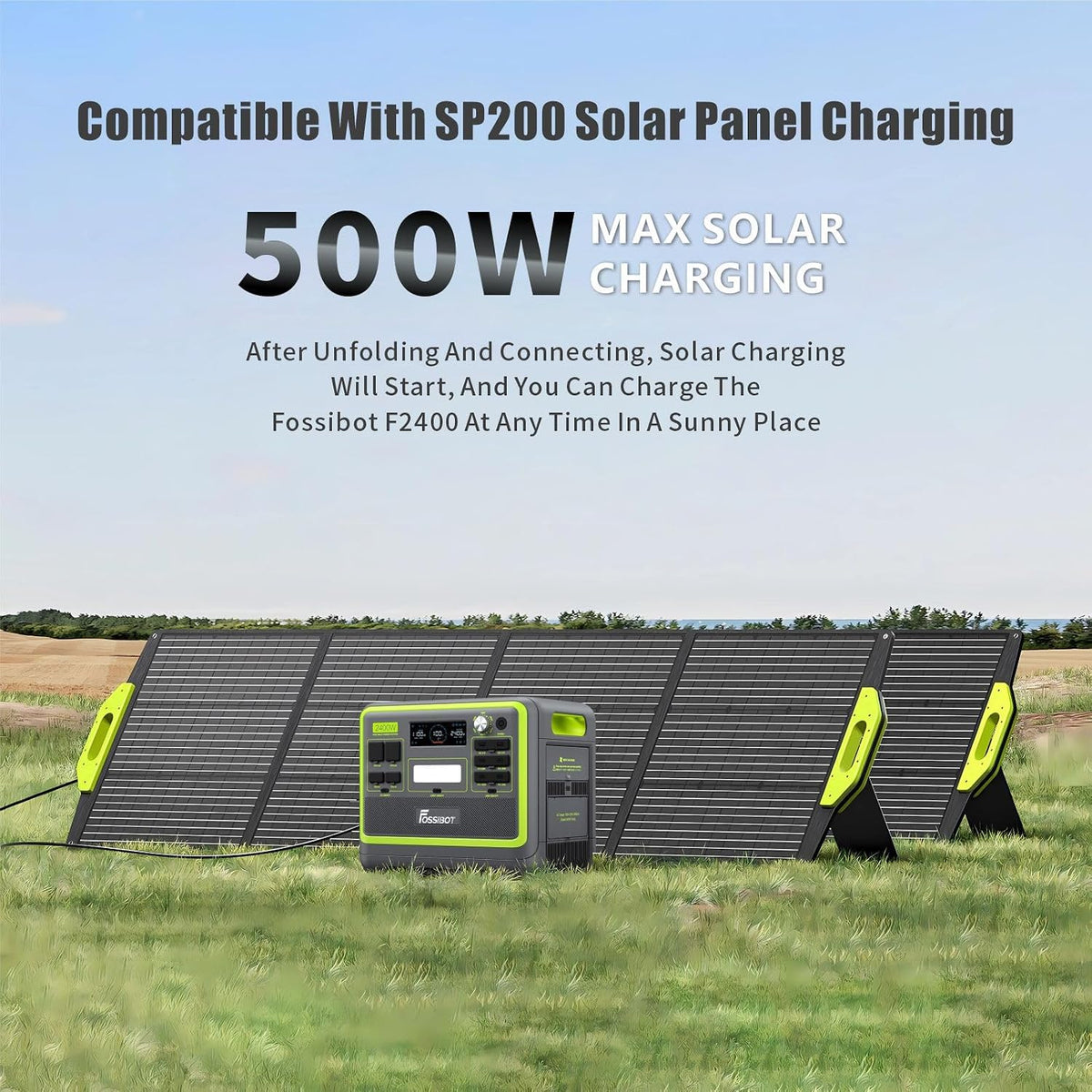 2048Wh Portable Power Station 2400W LiFePO4 Battery Solar Generator with Fast Charging
