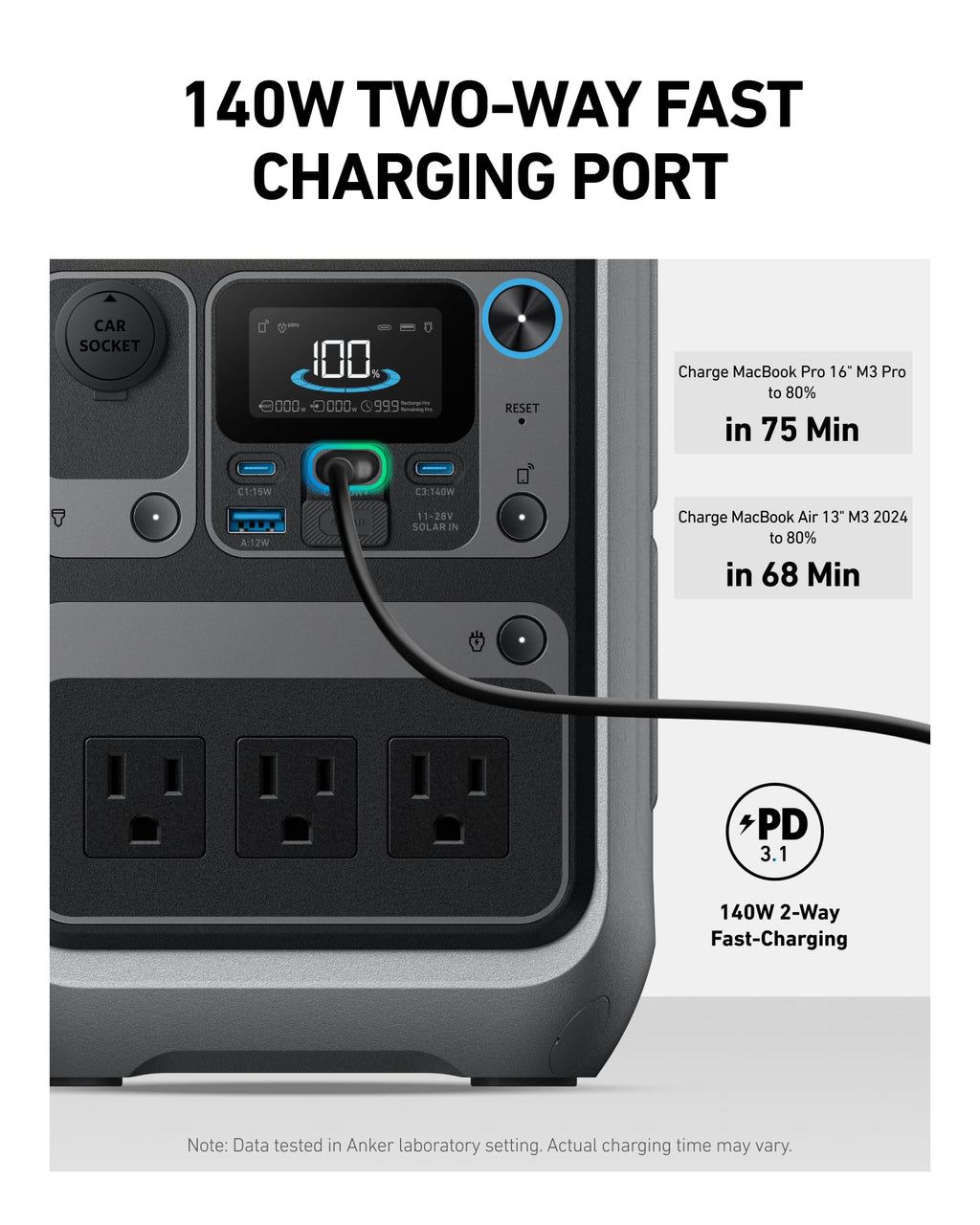 C300 Portable Power Station, 288Wh Solar Generator for Camping