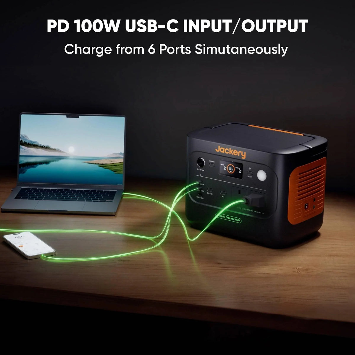 1070WH 1500W Portable Power Station - LiFePO4 Battery for Home Backup & Camping